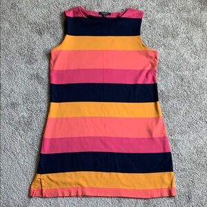 Brooks Brothers Pink Yellow Blue Sheath Mid length dress 100% supima cotton size